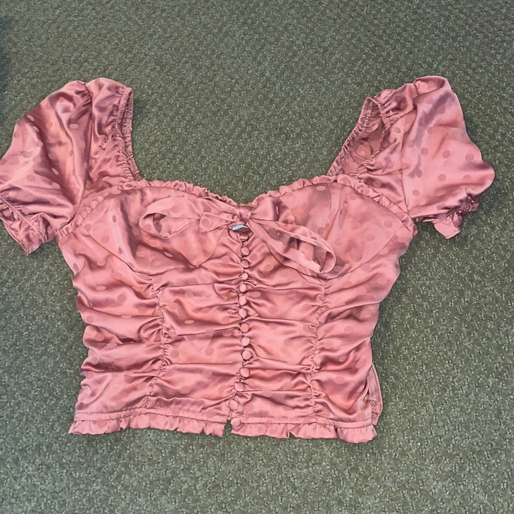 Pink satin top